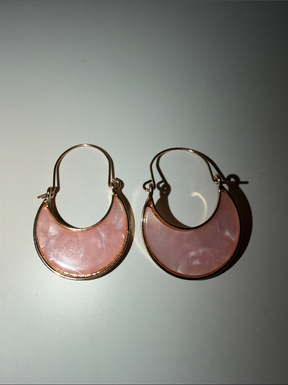 torrid Gold-Tone Rose Pink Crescent Hoop Earrings